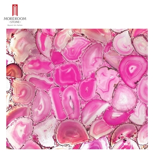 Transparent Pink Agate Semiprecious Stone