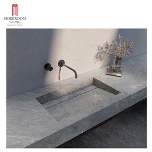 White Marble Look Sintered Stone Bathroom Tops