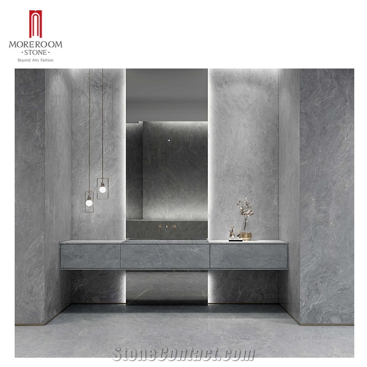 White Marble Look Sintered Stone Bathroom Tops
