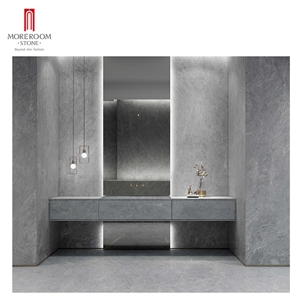 White Marble Look Sintered Stone Bathroom Tops