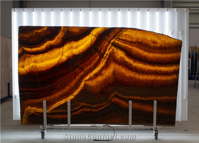 Brunt Caramel Onyx Slabs, Brown Onyx Slabs