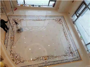 Mosaic Decor Panel Rosette Pattern Water Jet