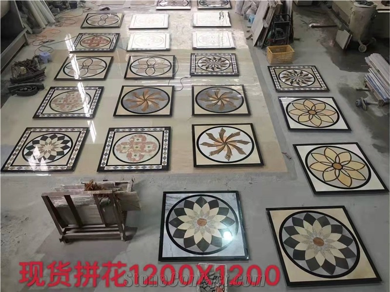 Mosaic Decor Panel Rosette Pattern Water Jet