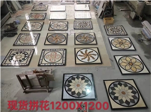 Mosaic Decor Panel Rosette Pattern Water Jet