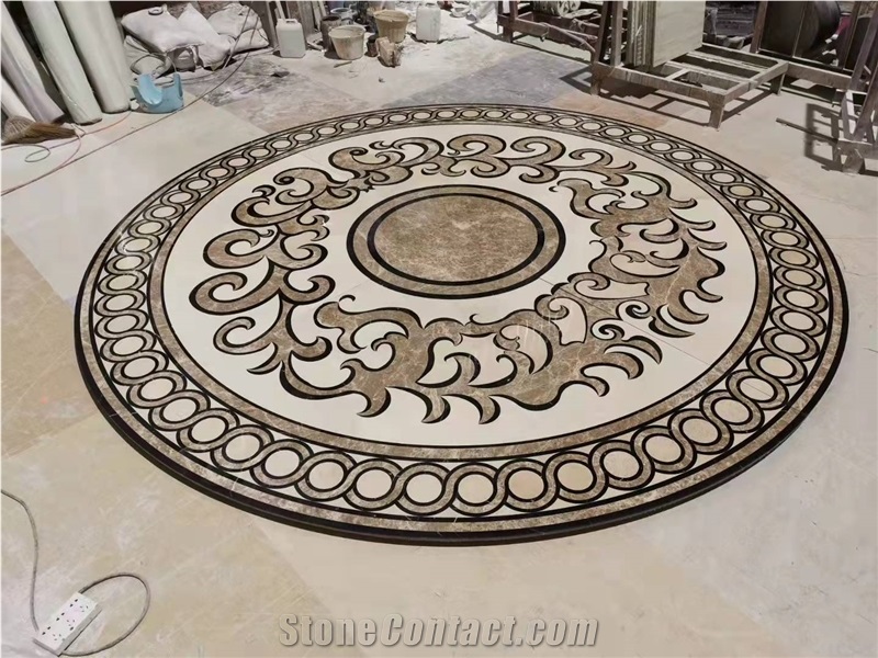 Mosaic Decor Panel Rosette Pattern Water Jet