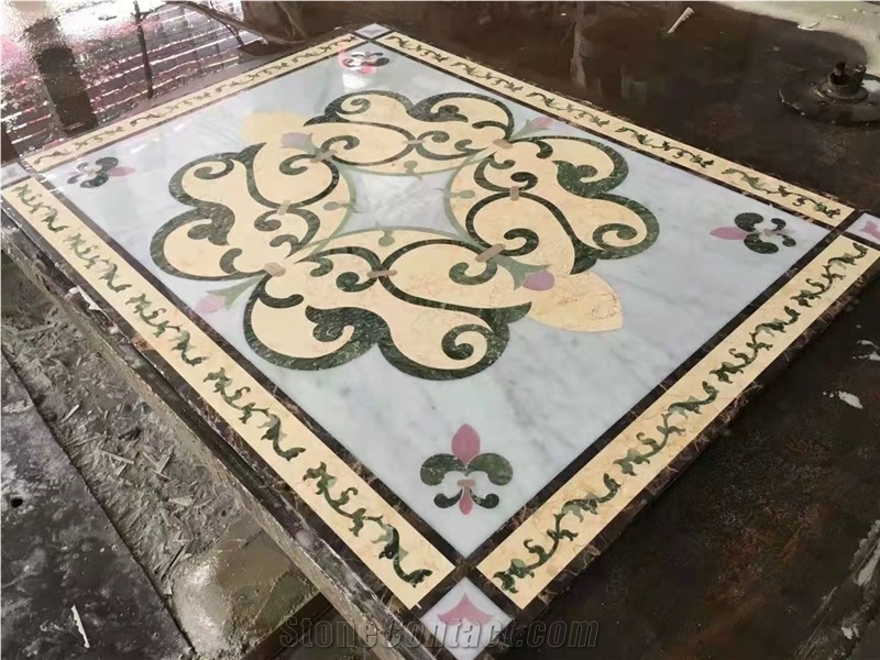 Mosaic Decor Panel Rosette Pattern Water Jet