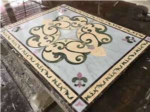Mosaic Decor Panel Rosette Pattern Water Jet