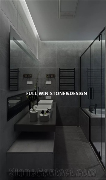 Dark Grey Industrial Style Design Master Bath Vanity Tops