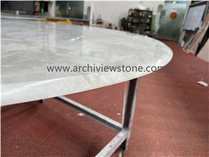 Backlit White Crystal Luxury Stone Table Top