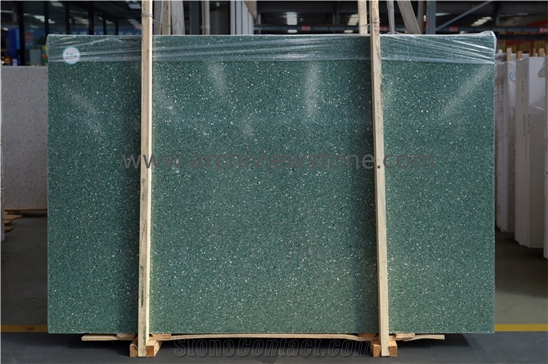 Bright Green Terrazzo Cement Slabs Tiles