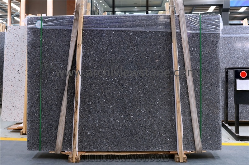 Classic Dark Grey Cement Terrazzo Slabs