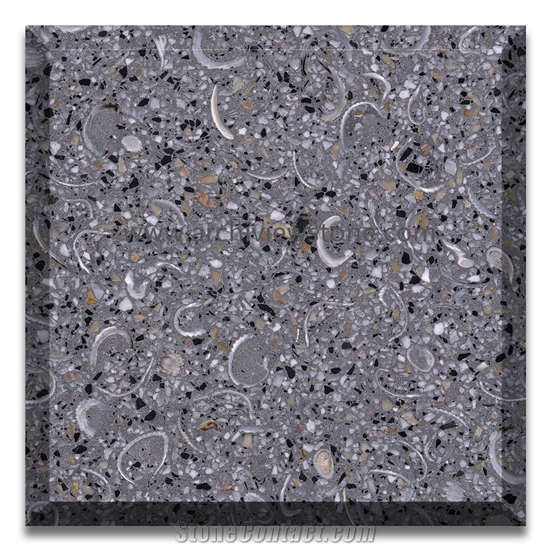 Classic Dark Grey Cement Terrazzo Slabs