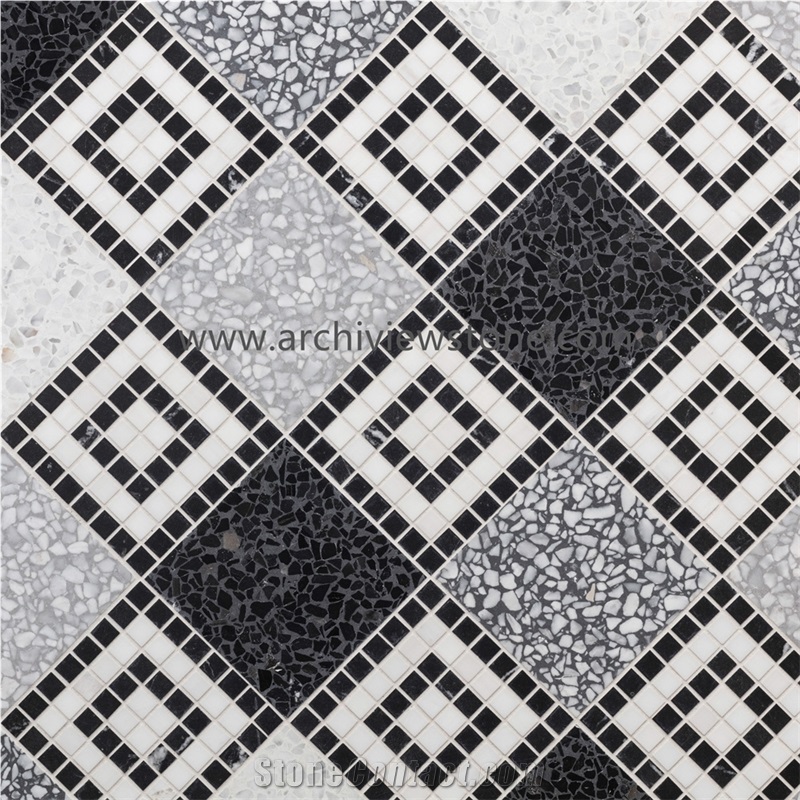 Classic Dark Grey Cement Terrazzo Slabs