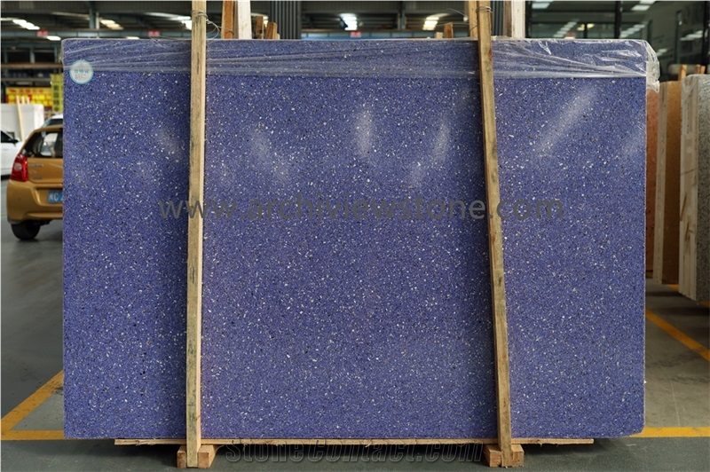 Purple Cement Terrazzo Slabs Terrazzo Tiles