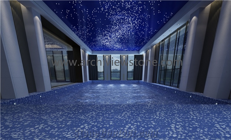 Purple Cement Terrazzo Slabs Terrazzo Tiles