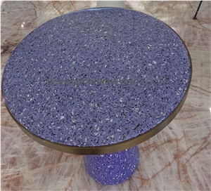 Purple Cement Terrazzo Slabs Terrazzo Tiles
