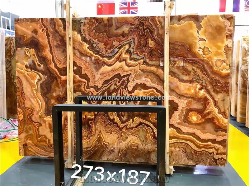 Blacklit Tiger Onyx Slabs Red Onyx
