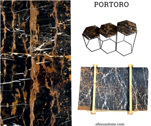 Nero Portoro Marble Tiles & Slabs