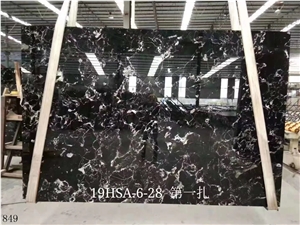 Century Black Ice Flower Marble Slab In China Stone Market