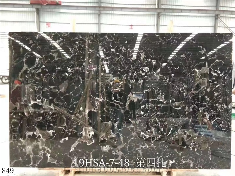 Century Black Ice Flower Marble Slab In China Stone Market