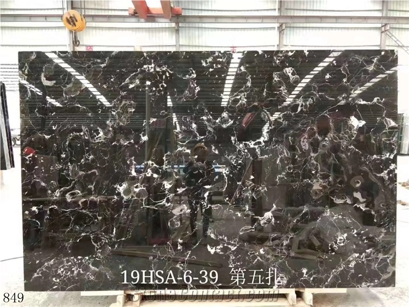 Century Black Ice Flower Marble Slab In China Stone Market