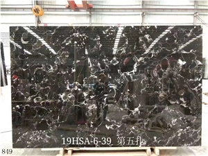 Century Black Ice Flower Marble Slab In China Stone Market