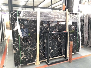 Century Black Ice Flower Marble Slab In China Stone Market