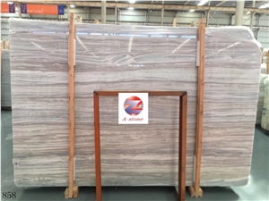White Wood Grain Marble Ancient Serpegiante Light Gey Slab