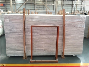 White Wood Grain Marble Ancient Serpegiante Light Gey Slab