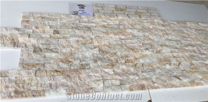 Dragon Yellow Onxy Stacked Stone Wall Panel
