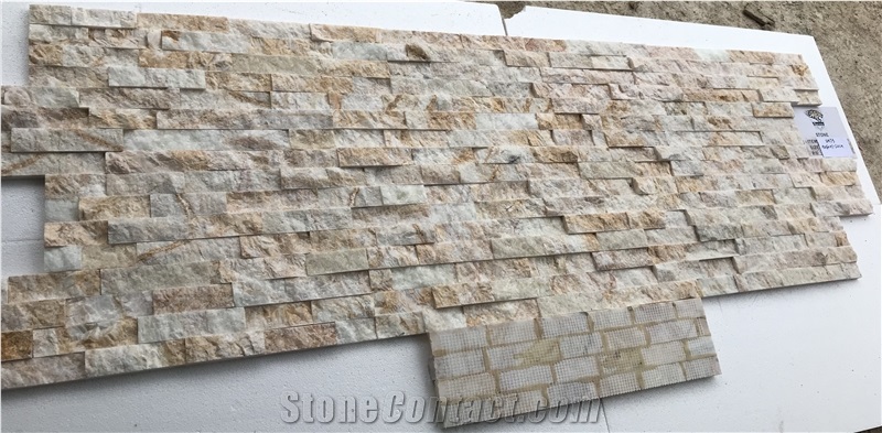 Dragon Yellow Onxy Stacked Stone Wall Panel