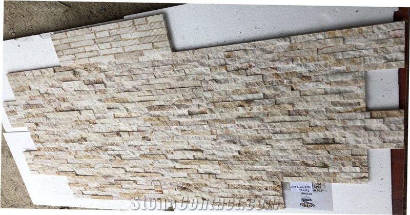 Dragon Yellow Onxy Stacked Stone Wall Panel