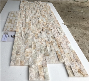 Dragon Yellow Onxy Stacked Stone Wall Panel