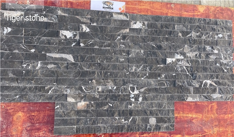 Silver Dragon Marble Stacked Stone Panel