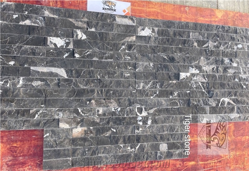 Silver Dragon Marble Stacked Stone Panel