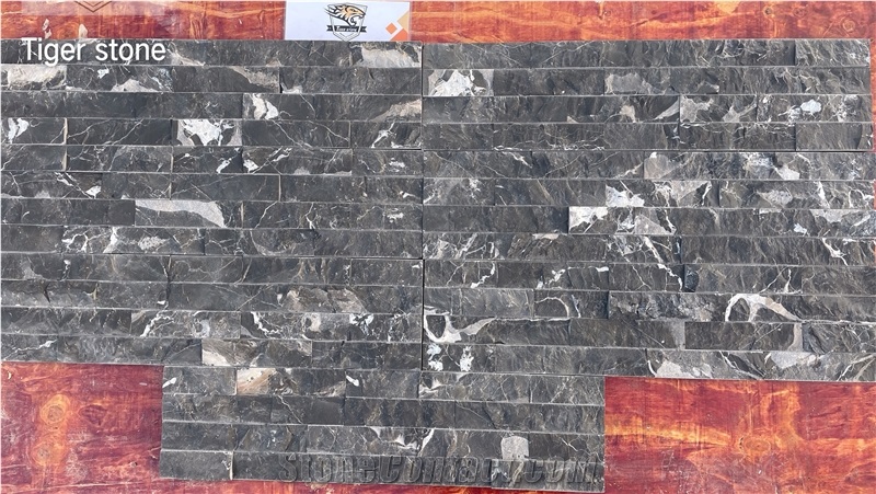 Silver Dragon Marble Stacked Stone Panel