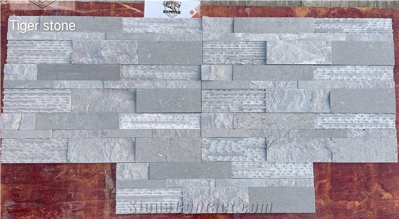 Stacked Grey Marble Wall Cladding Panels,Wall Cladding Veneer