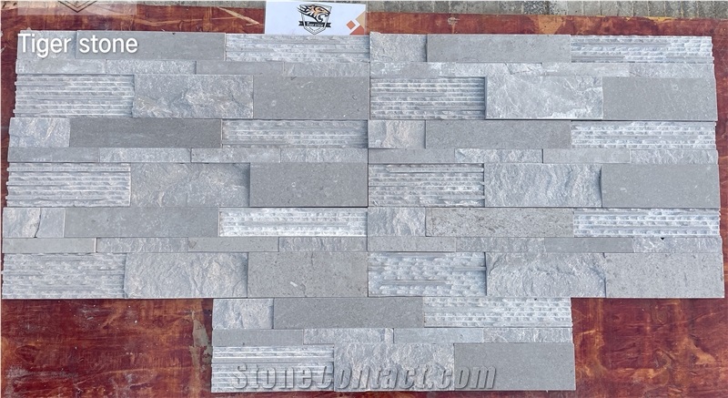 Stacked Grey Marble Wall Cladding Panels,Wall Cladding Veneer