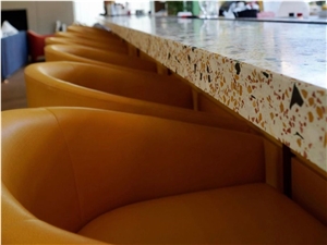 White Terrazzo Slab And Tiles For Wall Cladding