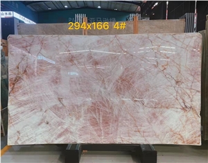 Natural Cristallo Slab Pink Quartzite Tile