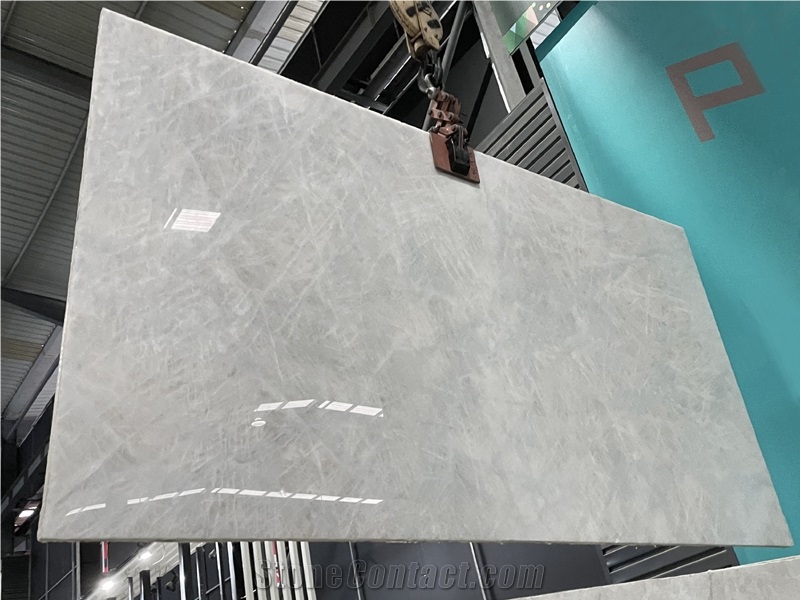 White Crystal Ice Quartzite Floor Tile Slab