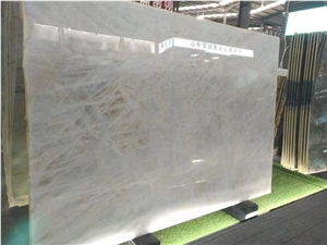 White Crystal Ice Quartzite Floor Tile Slab