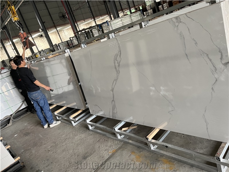 Calacatta White Sintered Stone Panel Slab