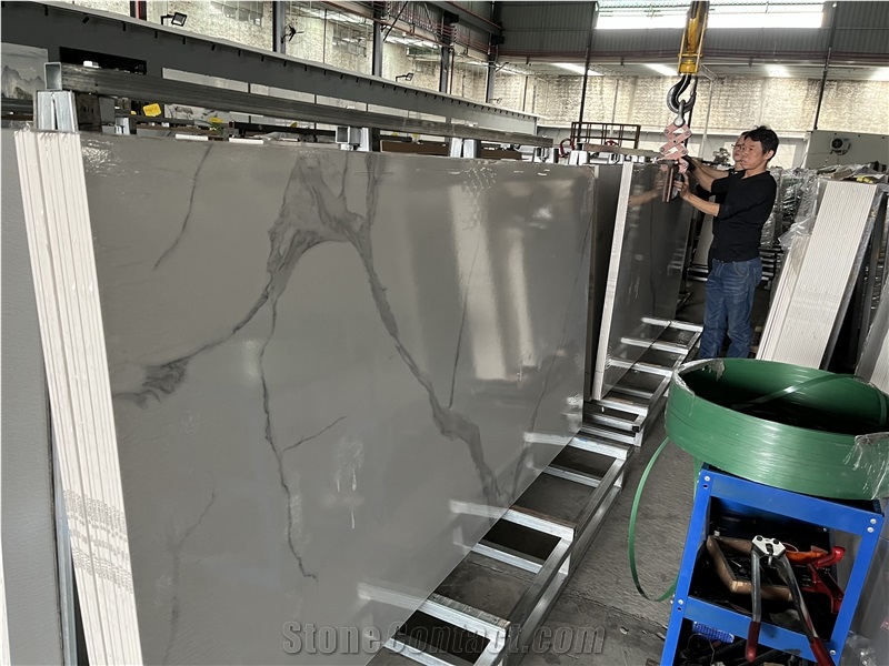 Calacatta White Sintered Stone Panel Slab