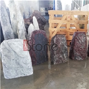 Aegean Red Marble Boulder Head Stone - Spaltfelsen