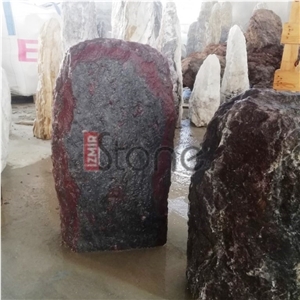 Aegean Red Marble Boulder Head Stone - Spaltfelsen