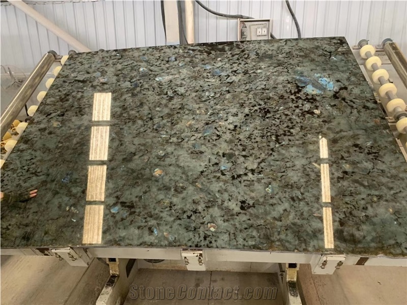 Labradorite Aphrodite Green Granite Slab