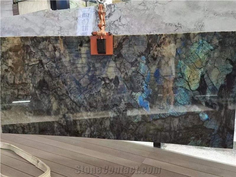 Labradorite Aphrodite Green Granite Slab