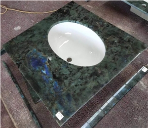 Madagascar Labradorite Tsoa Pearl Blue Granite Vanity Tops
