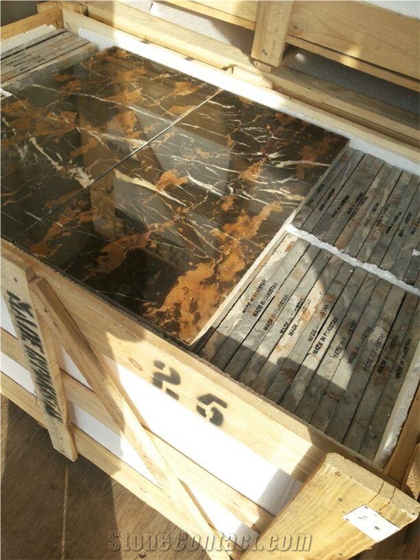 Black And Gold Autoline Polished Tiles